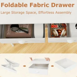 Tangkula Computer Desk with 2 Storage Drawers & 4 Hooks