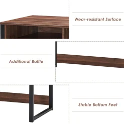 Tangkula Computer Desk with Storage Compartments, Study Writing Desk with Storage