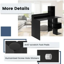 Tangkula Computer Desk with Storage Bookshelf & Hutch