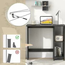Tangkula Computer Desk with Storage Shelves