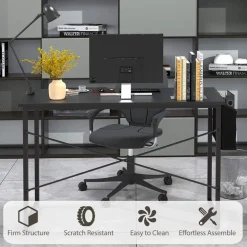 Tangkula Computer Desk with Storage Bag, Home Office Writing Study Desk