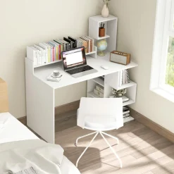 Tangkula Computer Desk with Storage Bookshelf & Hutch
