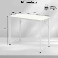 Tangkula Computer Laptop Desk, Heavy Duty Metal Frame Writing Desk