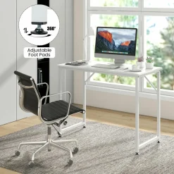 Tangkula Computer Laptop Desk, Heavy Duty Metal Frame Writing Desk