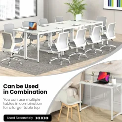 Tangkula Computer Laptop Desk, Heavy Duty Metal Frame Writing Desk