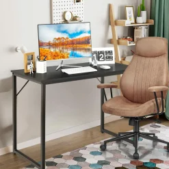 Tangkula Computer Laptop Desk, Heavy Duty Metal Frame Writing Desk