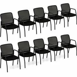 Tangkula Conference Chairs, Office Guest Chairs with Ergonomic Mesh Backrest