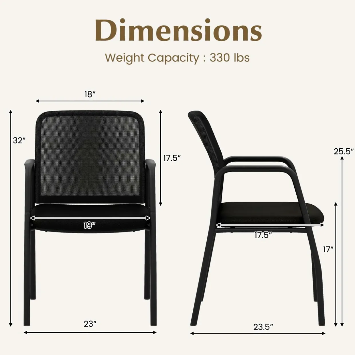 Tangkula Conference Chairs, Office Guest Chairs with Ergonomic Mesh Backrest