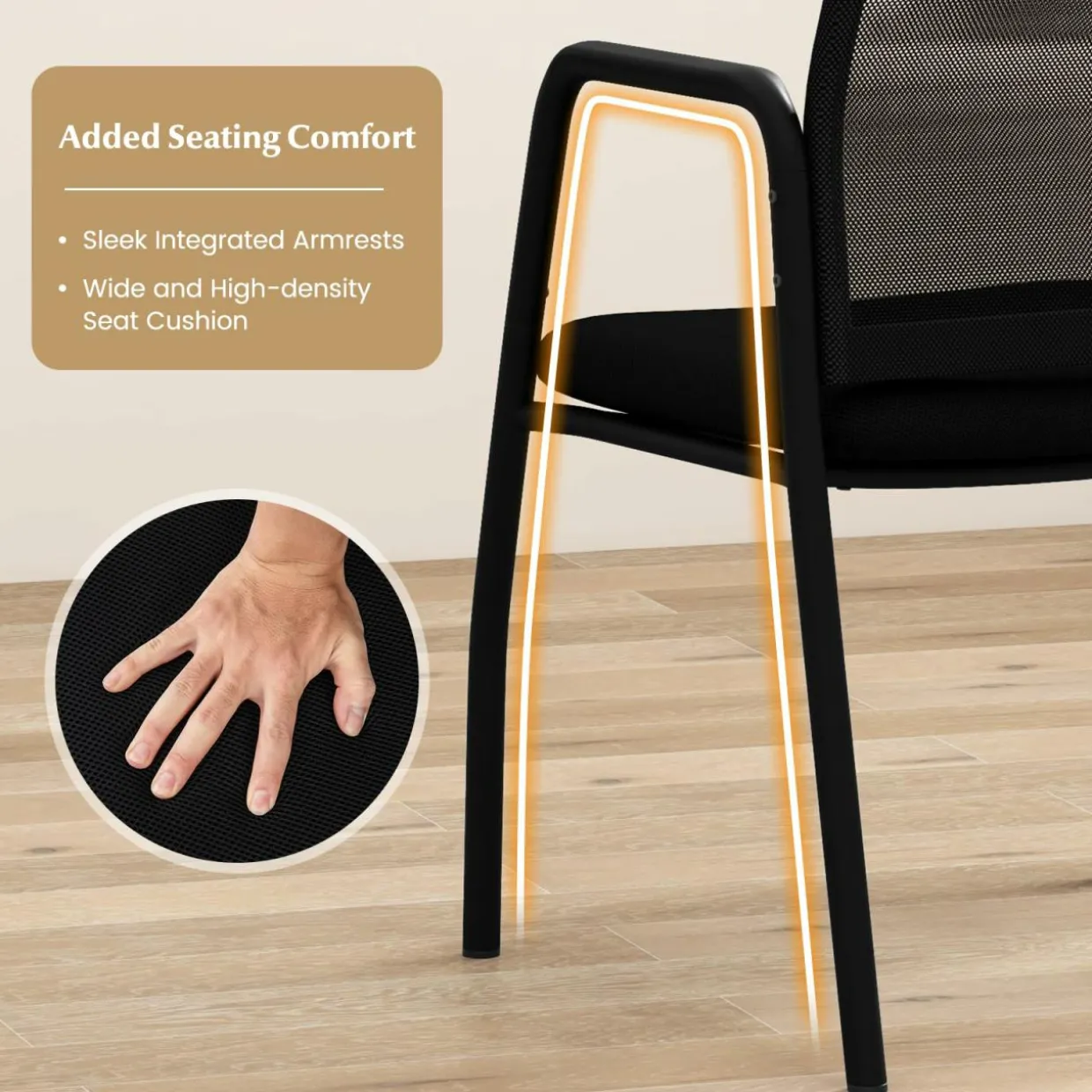 Tangkula Conference Chairs, Office Guest Chairs with Ergonomic Mesh Backrest