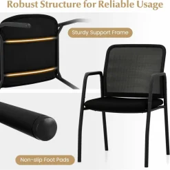 Tangkula Conference Chairs, Office Guest Chairs with Ergonomic Mesh Backrest
