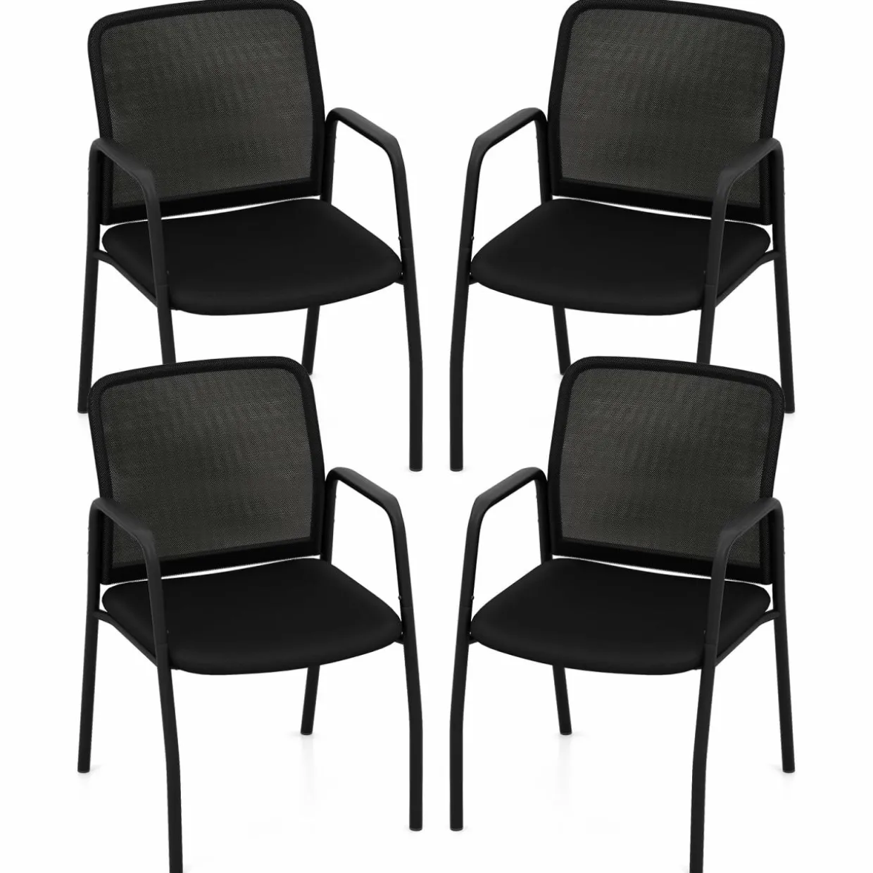 Tangkula Conference Chairs, Office Guest Chairs with Ergonomic Mesh Backrest