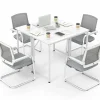 Tangkula Conference Tables, Rectangular Meeting Room Table with Adjustable Foot Pads, Seminar Table for School or College