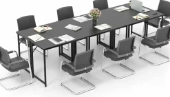 Tangkula Conference Tables, Rectangular Meeting Room Table with Adjustable Foot Pads, Seminar Table for School or College