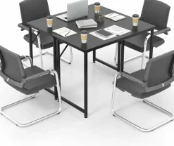 Tangkula Conference Tables, Rectangular Meeting Room Table with Adjustable Foot Pads, Seminar Table for School or College