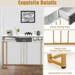 Tangkula Console Table with Drawer, 48