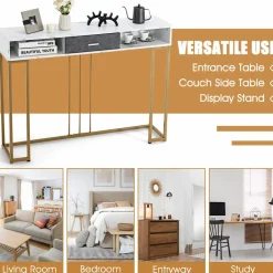Tangkula Console Table with Drawer, 48