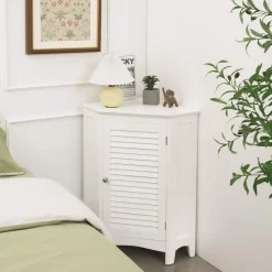 Tangkula Corner Bathroom Cabinet with Single Shutter Door