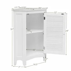 Tangkula Corner Bathroom Cabinet with Single Shutter Door