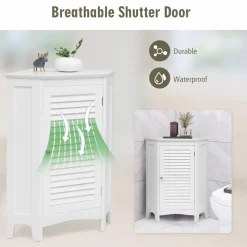 Tangkula Corner Bathroom Cabinet with Single Shutter Door