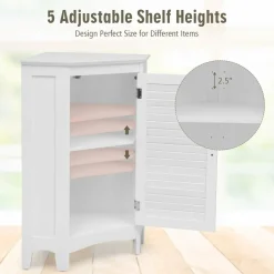 Tangkula Corner Bathroom Cabinet with Single Shutter Door
