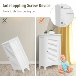 Tangkula Corner Bathroom Cabinet with Single Shutter Door