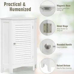 Tangkula Corner Bathroom Cabinet with Single Shutter Door