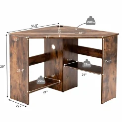 Tangkula Corner Desk, 90 Degrees Triangle Corner Computer Desk for Small Space
