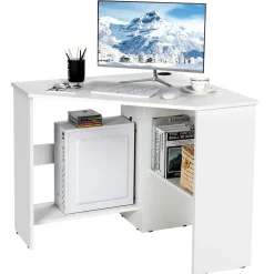 Tangkula Corner Desk, 90 Degrees Triangle Corner Computer Desk for Small Space