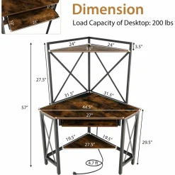 Tangkula Corner Desk with Hutch