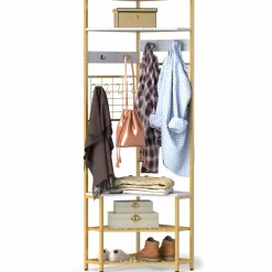 Tangkula Corner Hall Tree with Shoe Bench