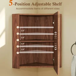 Tangkula Corner Medicine Cabinet with Mirror, 23.5