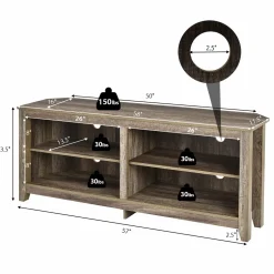 Tangkula Corner TV Stand for TVs up to 65-Inch, Wood Universal 4 Cubby TV Console Table