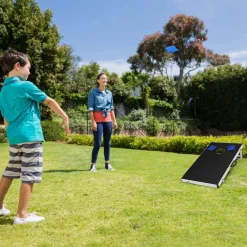 Tangkula Cornhole Set, Cornhole Outdoor Game with Foldable Design & Side Handle