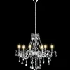 Tangkula Crystal Chandelier, 6 Light Ceiling Lighting Fixture (Transparent)