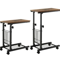Tangkula C-Shape Sofa Side Table, Adjustable End Table
