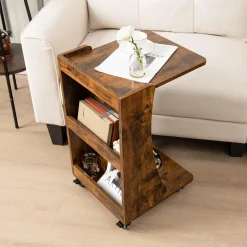 Tangkula C-Shaped End Table