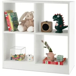 Tangkula 4-Cube Bookcase, Freestanding Open Bookshelf for Living Room Kids Room