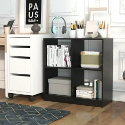 Tangkula 4-Cube Bookcase, Freestanding Open Bookshelf for Living Room Kids Room