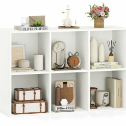 Tangkula 6-Cube Bookcase, Modern Freestanding 3-Tier Bookshelf