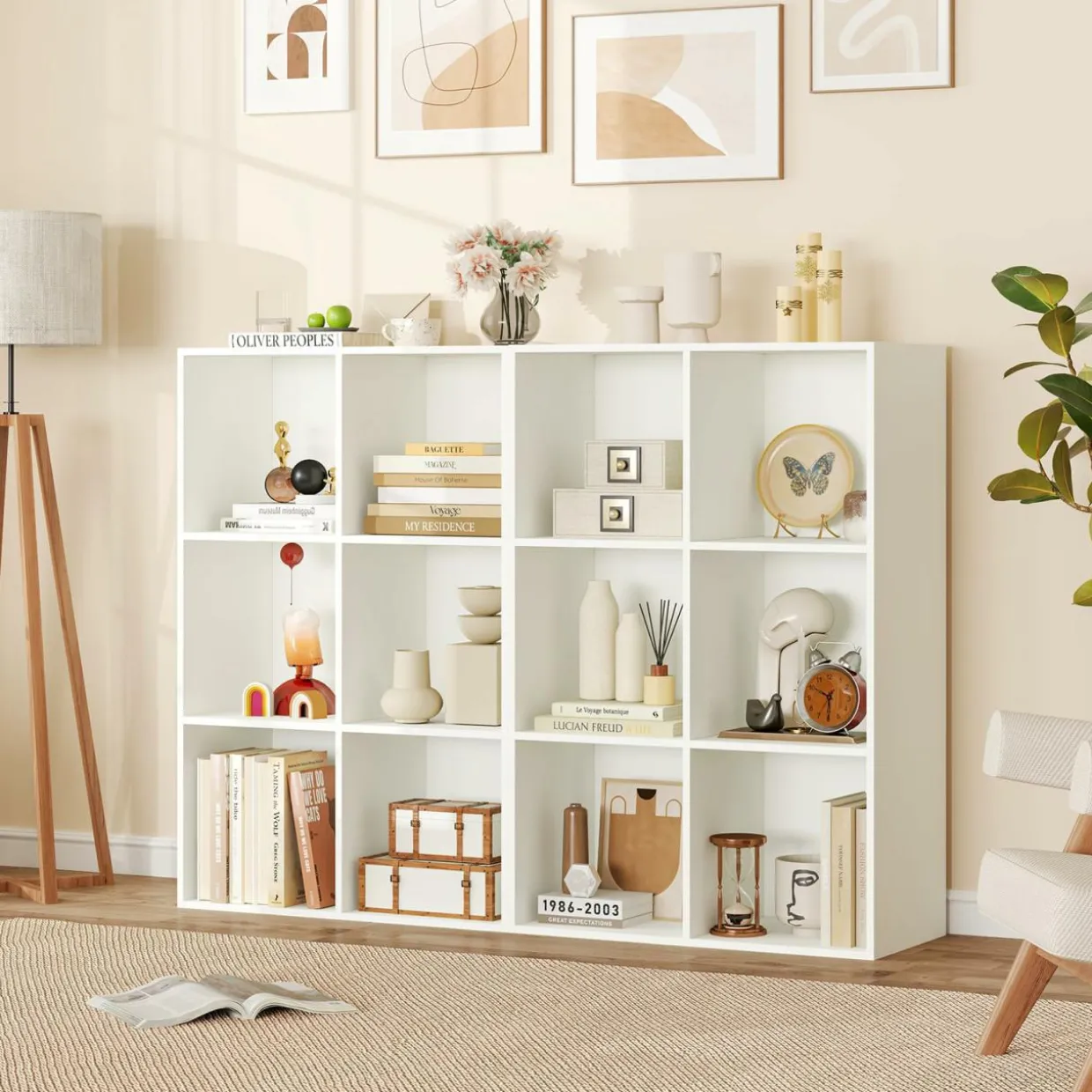 Tangkula 6-Cube Bookcase, Modern Freestanding 3-Tier Bookshelf