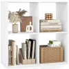 Tangkula 4-Cube Bookcase, 3-Tier Bookshelf with Open Compartments
