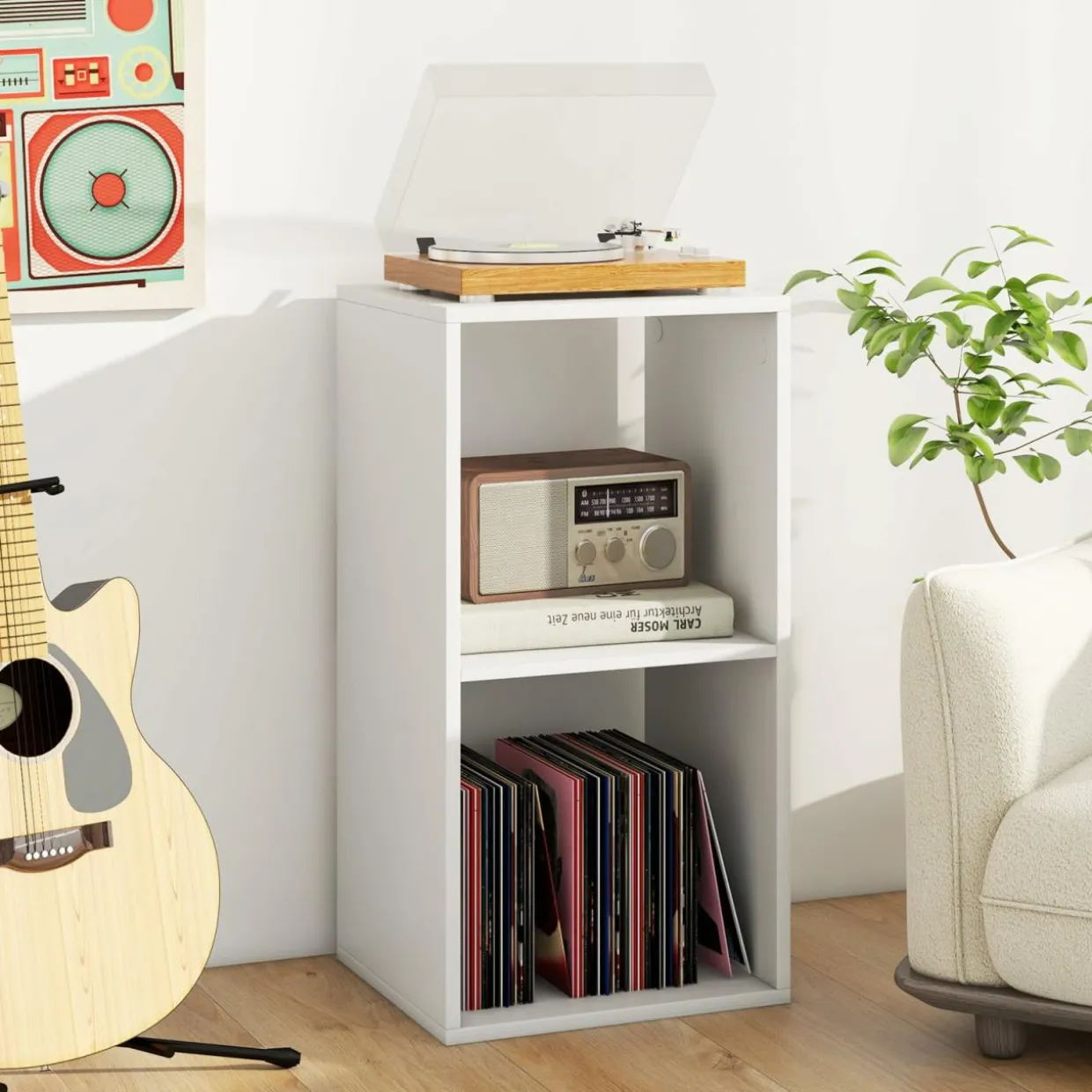 Tangkula 2-Cube Bookcase, 3-Tier Bookshelf with Open Compartments