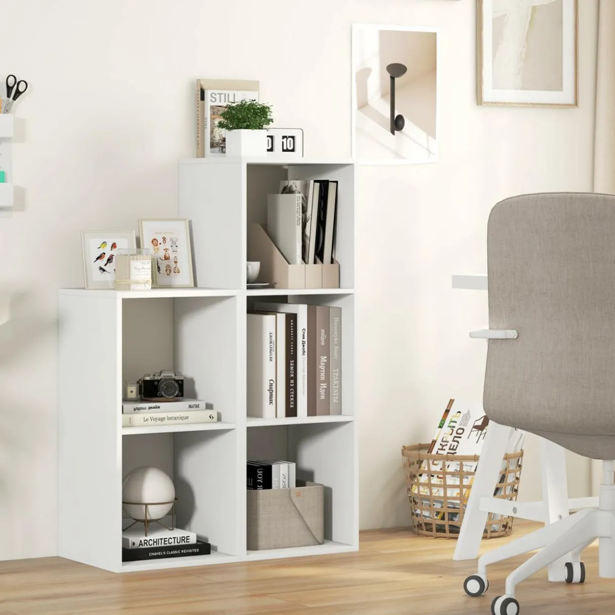 Tangkula 2-Cube Bookcase, 3-Tier Bookshelf with Open Compartments