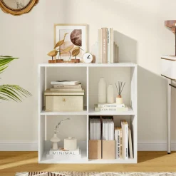 Tangkula 4-Cube Bookcase, 3-Tier Bookshelf with Open Compartments