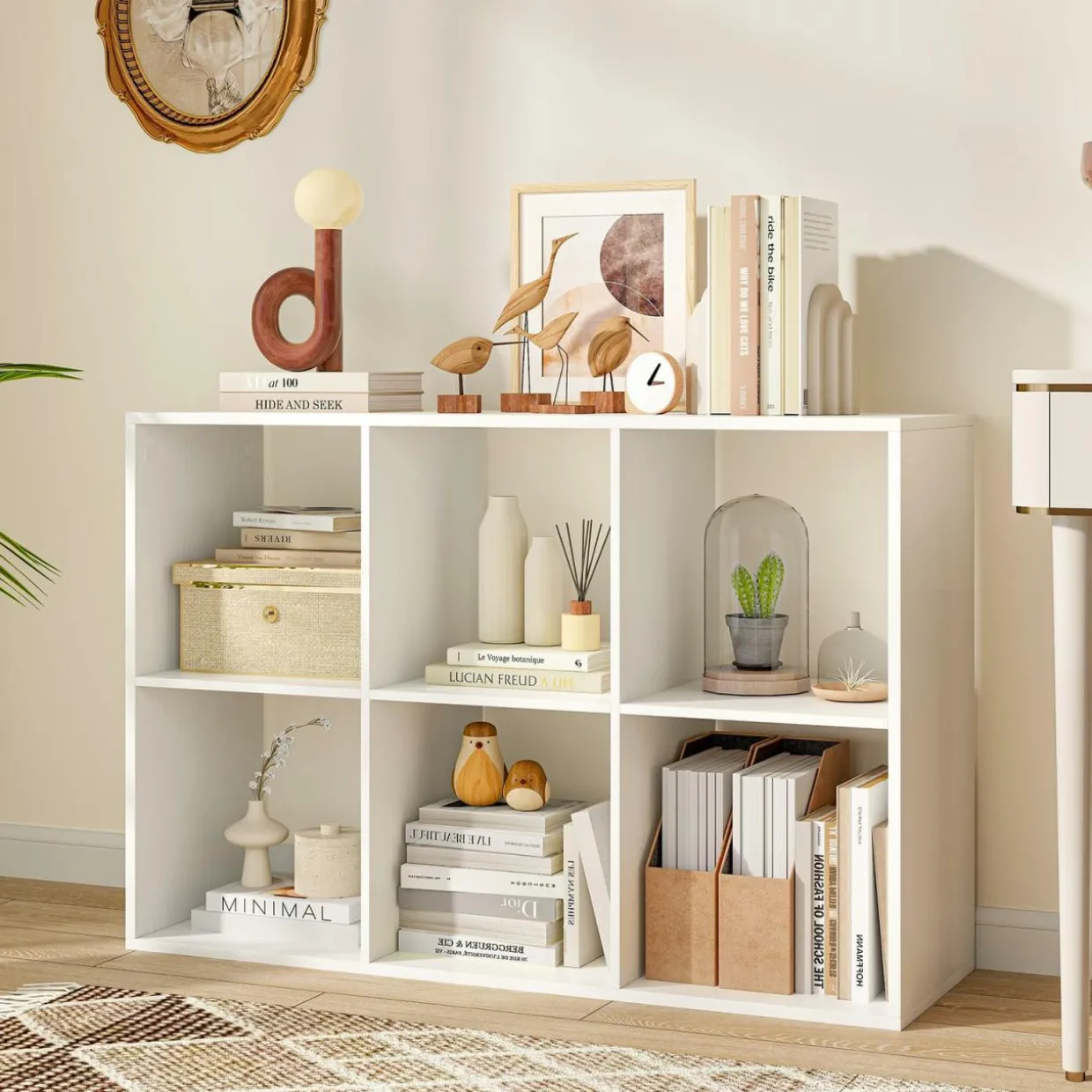 Tangkula 6-Cube Bookcase, 3-Tier Bookshelf with Open Compartments