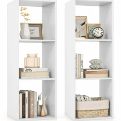 Tangkula 3-Cube Bookcase, 4-Tier Bookshelf with Open Compartments