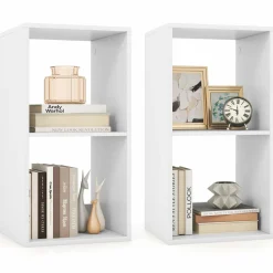 Tangkula 2-Cube Bookcase, 3-Tier Bookshelf with Open Compartments