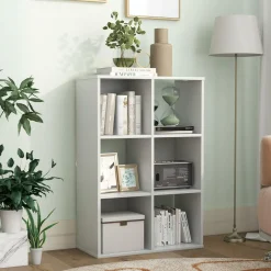 Tangkula 6-Cube Bookcase, Toys Storage Organizer with 6 Open Cubes