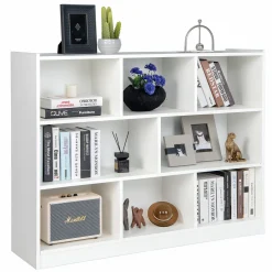 Tangkula 8-Cube Bookcase, Wood 3 Tier Open Storage Bookshelf, Modern Multipurpose Display Cabinet