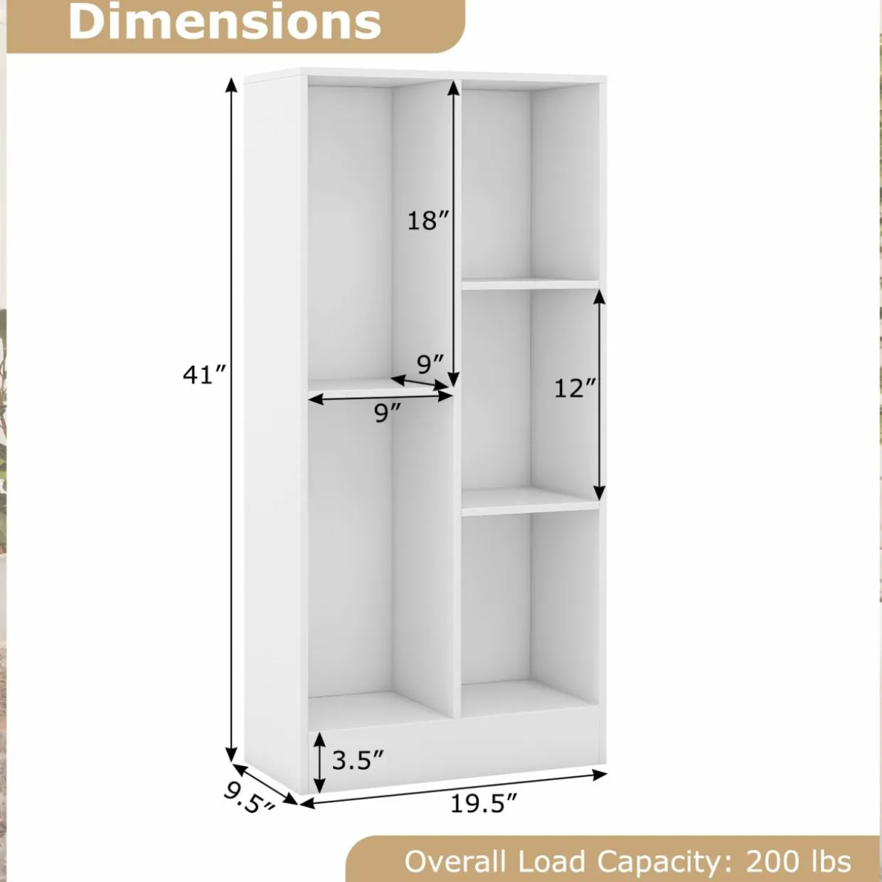 Tangkula 5-Cube Bookshelf, 41